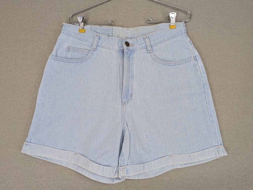 Riders Light Blue Denim Jeans Shorts Size 14M High Waisted USA Vintage -0925F121